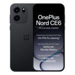 OnePlus Nord CE6 | 8GB+128GB | Pitch Black | Snapdragon 7s Gen 4 | Segment’s Fastest Touch Response | 8000mAh Battery | 144Hz 1.5K AMOLED Display | 50MP Main + 32MP Selfie 4K Cameras | IP66,68,69,69K