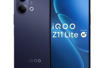 iQOO Z11 Lite 44W 5G (Midnight Blue, 6GB RAM, 128GB Storage) | 6500mAh Battery with 44W Fast Charging* | Dimensity 6300 with 579k+ AnTuTu Score* | OriginOS 6.0 with AI Creation* & Private Space*
