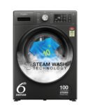 Whirlpool 9 Kg Steam Wash Technology 5 Star Inverter Front Load Fully Automatic Washing Machine with In-Built Heater (SUPREME CARE 9014-E, Midnight Grey, 100+ Tough Stains, 1400 RPM)