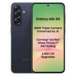 Samsung Galaxy A56 5G (Awesome Midnight Blue, 8GB, 128GB) | Segment Most Complete Triple Camera | AI Editing | 4nm Processor | sAMOLED Display| Gorilla Glass Victus+| 5 Gen OS Upgrades