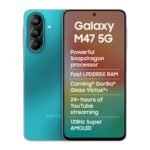 Samsung Galaxy M47 5G (Blaze Blue, 6GB RAM, 128GB Storage)| Powerful Snapdragon Processor| Fast LPDDR5x RAM,UFS 3.1 Storage| Gorilla Glass Victus+| IP64| Super AMOLED Display| 50MP OIS|AI| Gemini Live