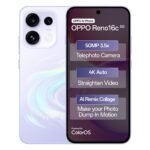 Oppo Reno16c 5G (Stellar Purple, 8GB, 256GB) | 50MP 3.5X Telephoto Camera | 4K Video | AI Remix Collage | 7000mAh 80W SUPERVOOC | ColorOS 16 | IP69K | Dimensity 7300