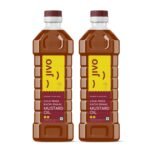 JIVO Kachi Ghani Chemical Free Mustard Daily Cooking Oil, 1 Litre each (Pack of 2) | Recommendable for Roasting, Frying, Baking All type of Cuisines| Healthy Cooking Oil for Daily use |