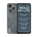 Lava Bold N4 Lite (Ghost Silver, 3GB RAM, 32GB Storage) | 6.56″ qHD Display | 8MP Rear Camera | 5000 mAh Battery | Free Service @ Home | Fingerprint Reader | Charger & Phone-Cover in Box