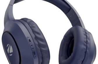 ZEBRONICS Thunder Neo (2026 Upgrade) Wireless Headphone, BT v6.0, True 50hrs Playback, 40mm Driver, ENC, Rapid Charge, Gaming Mode, Dual Pairing, 3 EQ Modes, AUX, Voice Assistant (Blue)