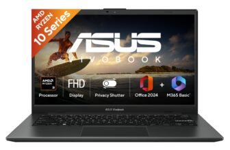 ASUS Vivobook Go 14 (2026),AMD Ryzen 3 30 Processor,AMD Radeon iGPU,8GB RAM,512GB SSD,FHD,14″ (35.5 cm),Windows 11,M365 Basic(1Y)* Office 2024,Mixed Black,1.38 Kg,E1404FA-EB1414WS,Thin & Light Laptop