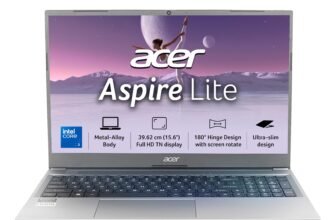 Acer Aspire Lite Intel Core 3-100U Processor, Office 2024 + M365 Basic, 8GB RAM/512GB SSD, 15.6″/39.62 cm, FHD IPS Display,Win 11 Home, Steel Grey, 1.59Kg, AL15-53, Thin and Light Laptop